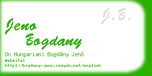jeno bogdany business card